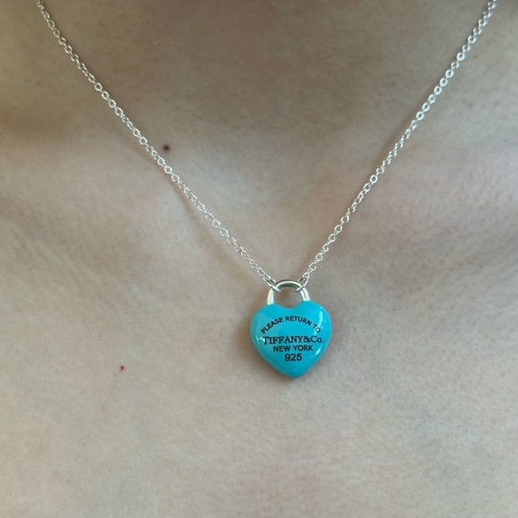 Tiffany & Co. 925 Silver Necklace Heart Pendant authentic 100% - Picture 7 of 11